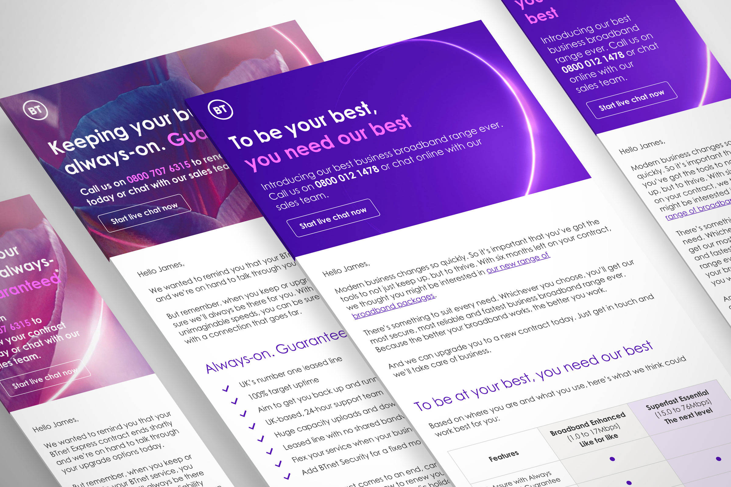 Example email marketing from British Telecom